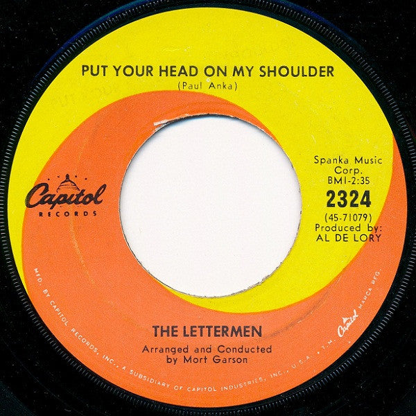 The Lettermen : Put Your Head On My Shoulder (7", Scr)