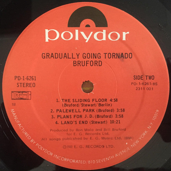 Bruford : Gradually Going Tornado (LP, Album, Pre)