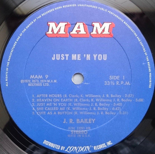 Bailey, J.R. - Just Me 'N You (VG)