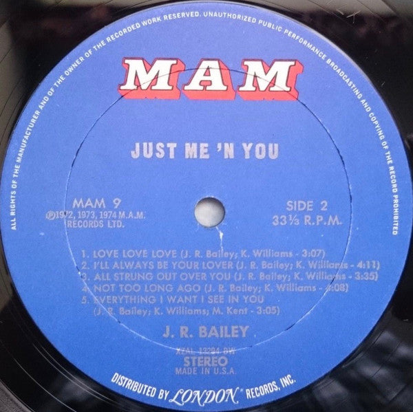 J.R. Bailey : Just Me 'N You (LP, Album)