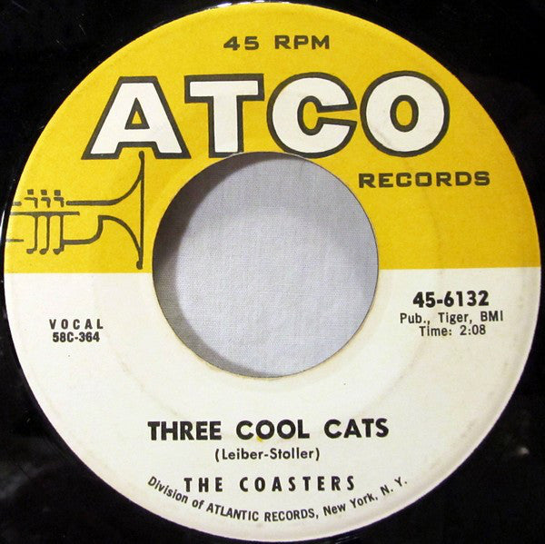 The Coasters : Charlie Brown / Three Cool Cats (7", Single, Mon)