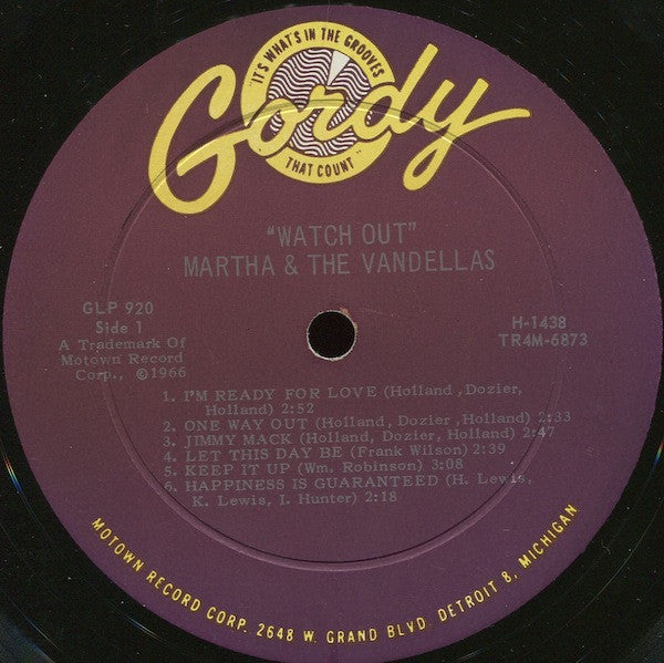 Martha & The Vandellas* : Watchout! (LP, Album, Mono, Roc)