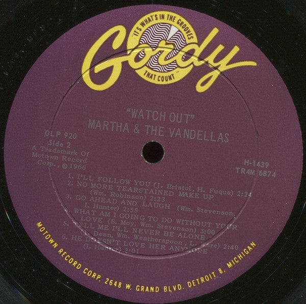 Martha & The Vandellas* : Watchout! (LP, Album, Mono, Roc)