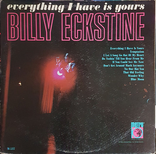 Billy Eckstine : Everything I Have Is Yours (LP, Mono)
