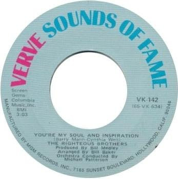 The Righteous Brothers : Little Latin Lupe Lu / You're My Soul And Inspiration (7", Single, RE, Styrene)