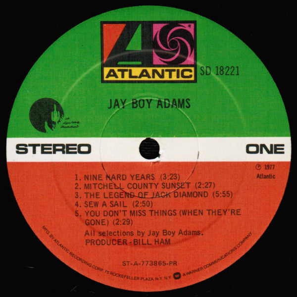 Jay Boy Adams : Jay Boy Adams (LP, Album)