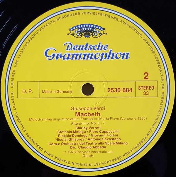Verdi* - Shirley Verrett, Piero Cappuccilli, Plácido Domingo*, Nicolai Ghiaurov, Coro* E Orchestra Del Teatro Alla Scala, Claudio Abbado : Macbeth (3xLP, Album + Box)