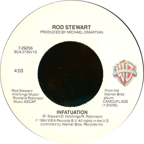 Rod Stewart : Infatuation / She Won't Dance With Me (7", Single, Spe)