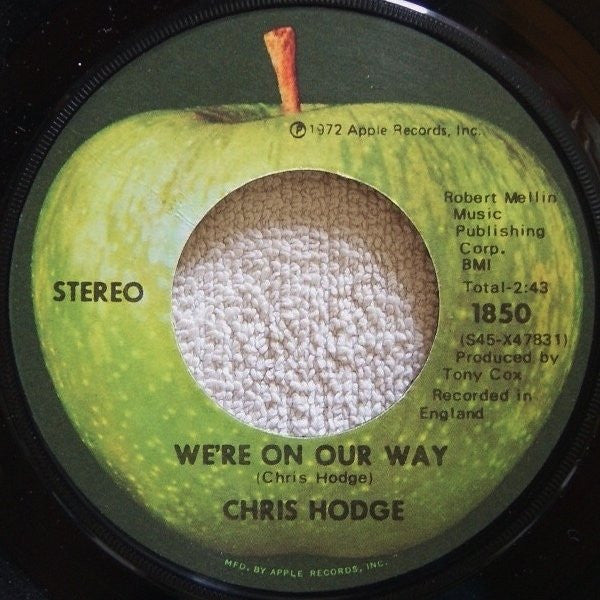 Chris Hodge (2) : We're On Our Way (7", Single, Win)