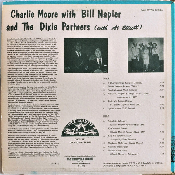 Charlie Moore And The Dixie Partners With Bill Napier (2) : Collectors Edition (LP, Album)