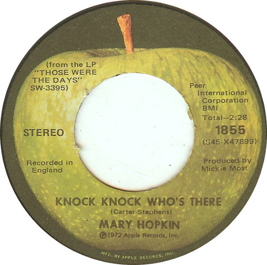 Mary Hopkin : Knock, Knock Who's There / International (7", Single, Los)