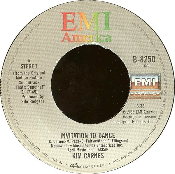 Kim Carnes : Invitation To Dance (7")