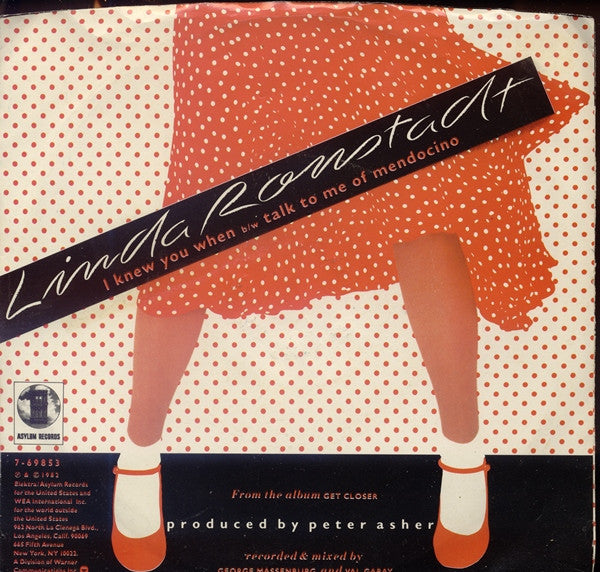 Linda Ronstadt : I Knew You When (7", Single, All)
