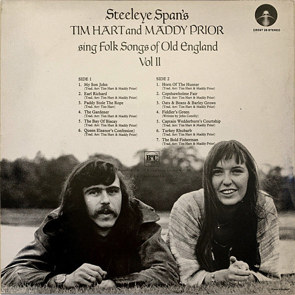 Hart, Tim And Maddy Prior - Steeleye Span's Tim Hart And Maddy Prior Sing  Folk Songs Of Old England Vol II (VG+)