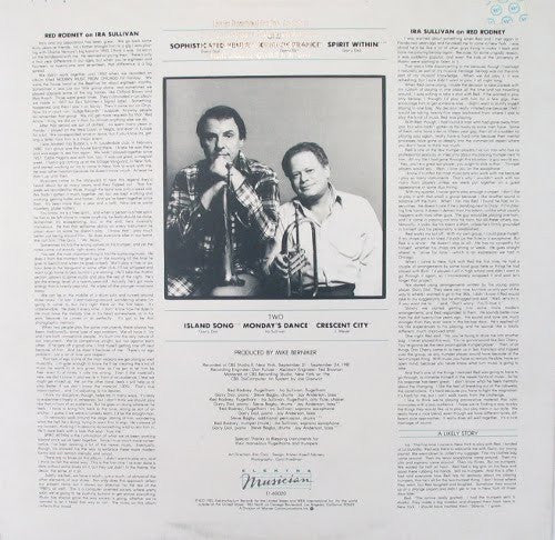 Red Rodney & Ira Sullivan : Spirit Within (LP, Album)