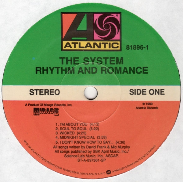 The System : Rhythm And Romance (LP, Album)