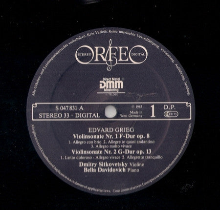 Edvard Grieg, Dmitry Sitkovetsky, Bella Davidovich : Die Violinsonaten (LP, Album)