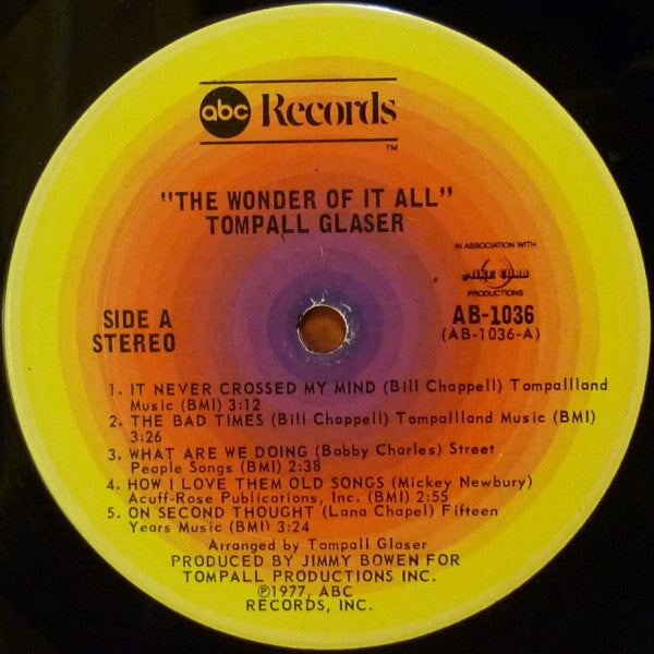 Tompall Glaser : The Wonder Of It All (LP, Album)