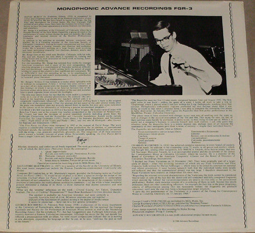 David Burge : David Burge Plays New Piano Music (LP)