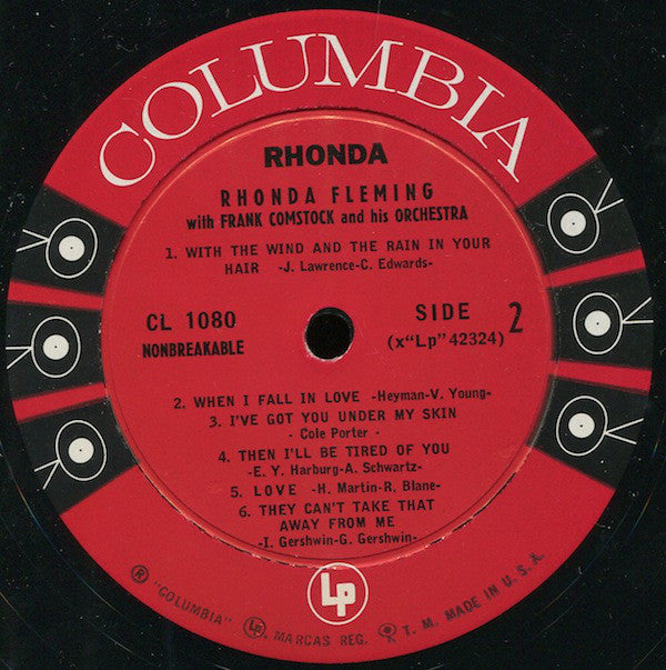 Rhonda Fleming With Frank Comstock And His Orchestra : Rhonda (LP, Album, Mono)