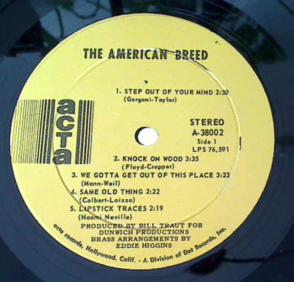 The American Breed : The American Breed (LP, Album, Ind)