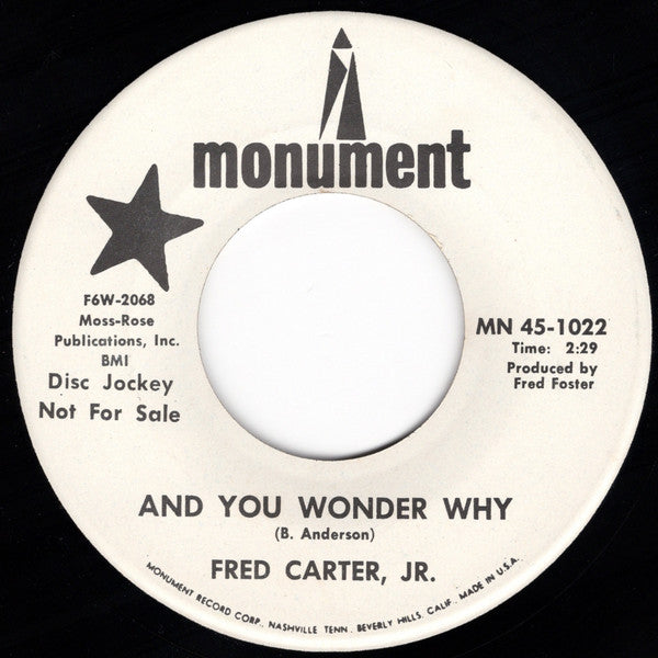 Fred Carter, Jr. : And You Wonder Why / It's A Rough Old Road (7", Promo)