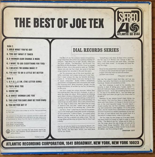 Joe Tex : The Best Of Joe Tex (LP, Comp)