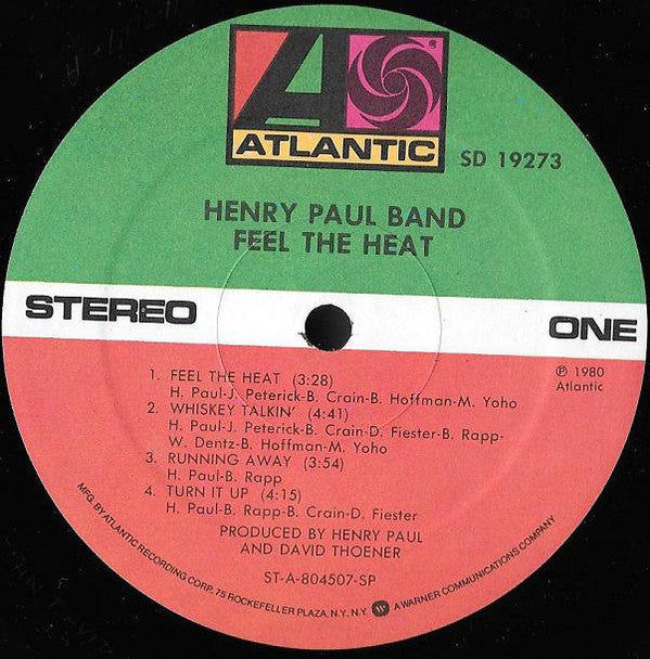 Henry Paul Band : Feel The Heat (LP, Album, Spe)