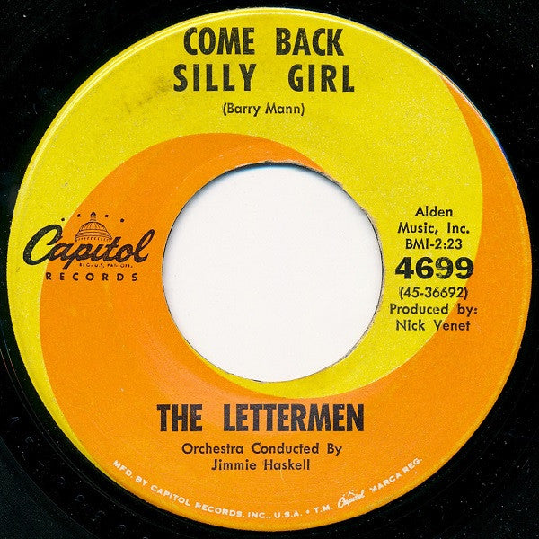 The Lettermen : Come Back Silly Girl (7", Single, Pre)