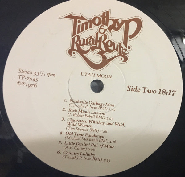 Timothy P. & Rural Route Three : Utah Moon (LP)