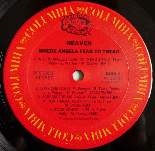 Heaven (13) : Where Angels Fear To Tread (LP, Album)