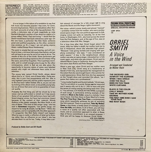 Orriel Smith : A Voice In The Wind (LP, Album, RE, Pit)