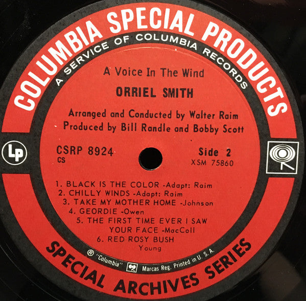 Orriel Smith : A Voice In The Wind (LP, Album, RE, Pit)