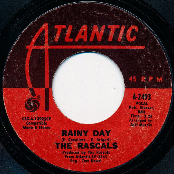 The Rascals : A Beautiful Morning / Rainy Day (7", Single, Styrene, CP )