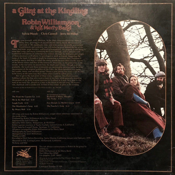 Robin Williamson & His Merry Band : A Glint At The Kindling (LP, Album)