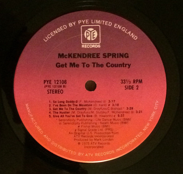 McKendree Spring : Get Me To The Country (LP, Album)