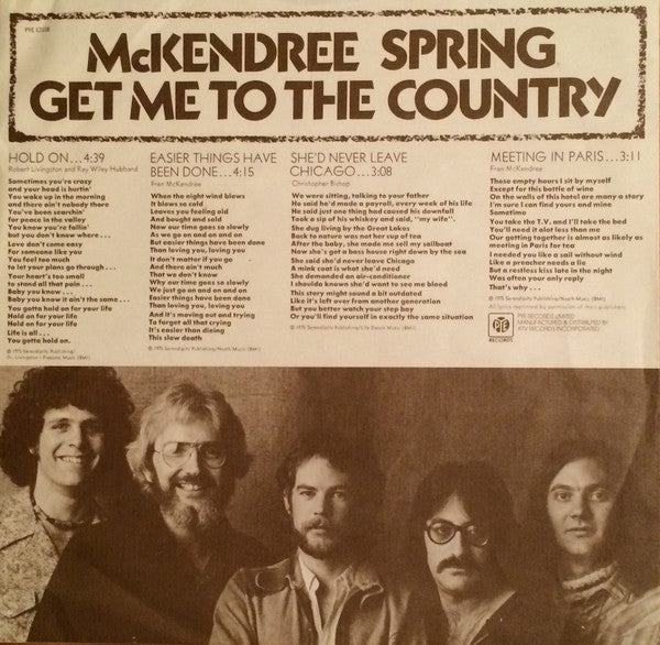 McKendree Spring : Get Me To The Country (LP, Album)