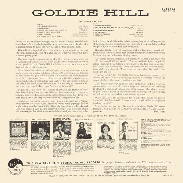 Goldie Hill : Goldie Hill (LP, Album)