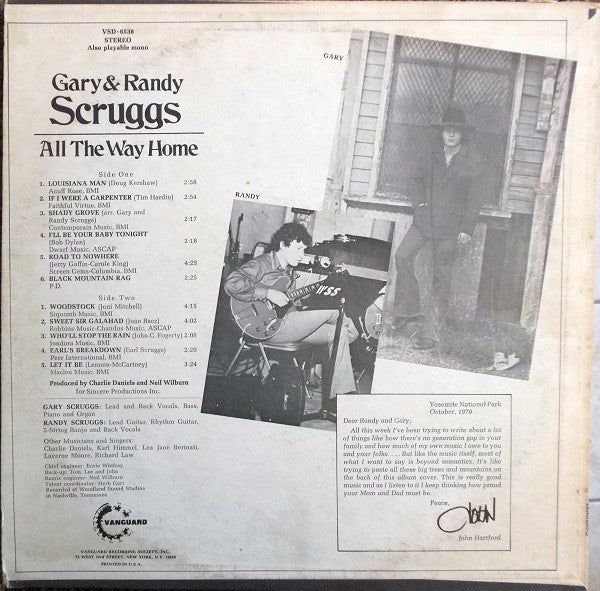 Gary* & Randy Scruggs : All The Way Home (LP, Album)