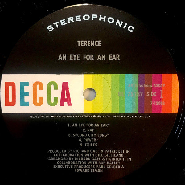 Terence (6) : An Eye For An Ear (LP, Album, Glo)