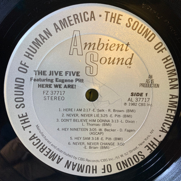 The Jive 5* Featuring Eugene Pitt : Here We Are! (LP, Album, Ter)