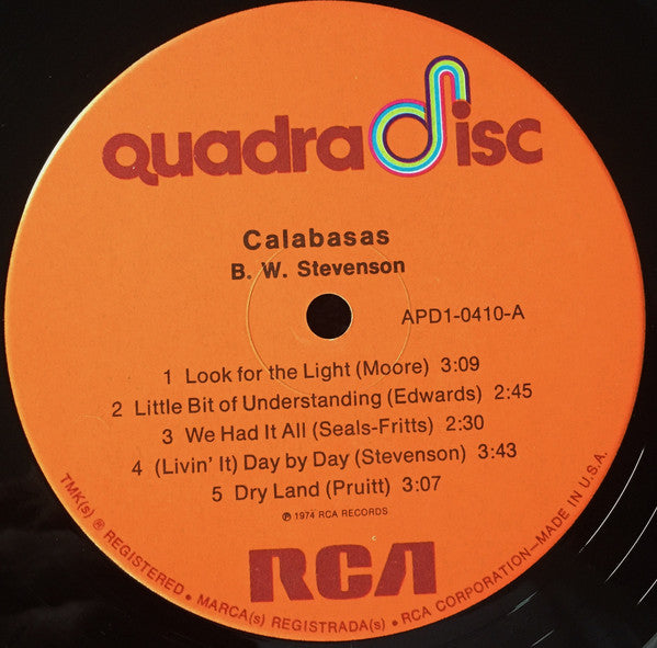 B.W. Stevenson : Calabasas (LP, Album, Quad)
