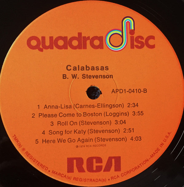 B.W. Stevenson : Calabasas (LP, Album, Quad)
