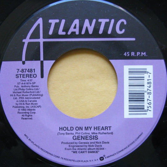 Genesis : Hold On My Heart (7", Spe)