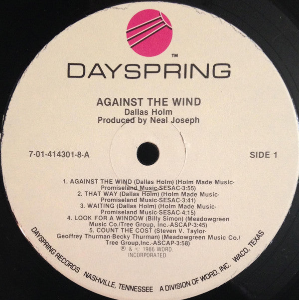 Dallas Holm : Against The Wind (LP, Album, Ind)