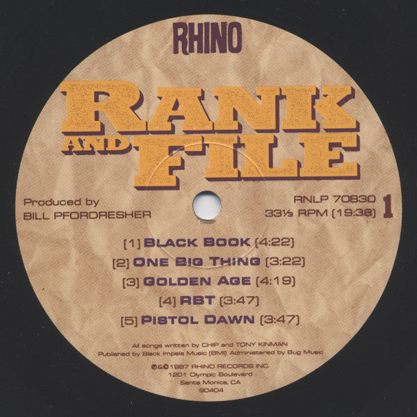 Rank & File : Rank And File (LP, Album)