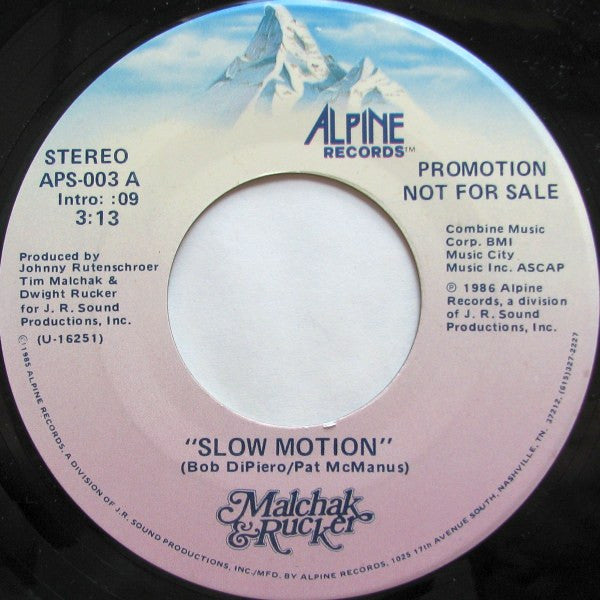 Malchak* & Rucker* : Slow Motion (7", Promo)