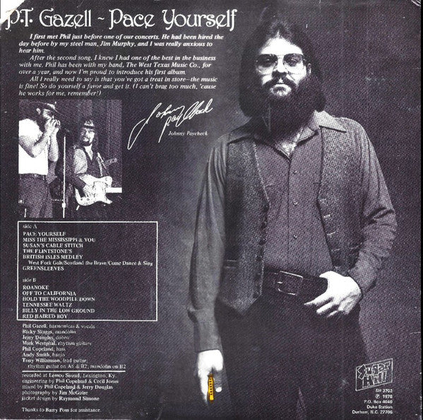 P.T. Gazell : Pace Yourself (LP)