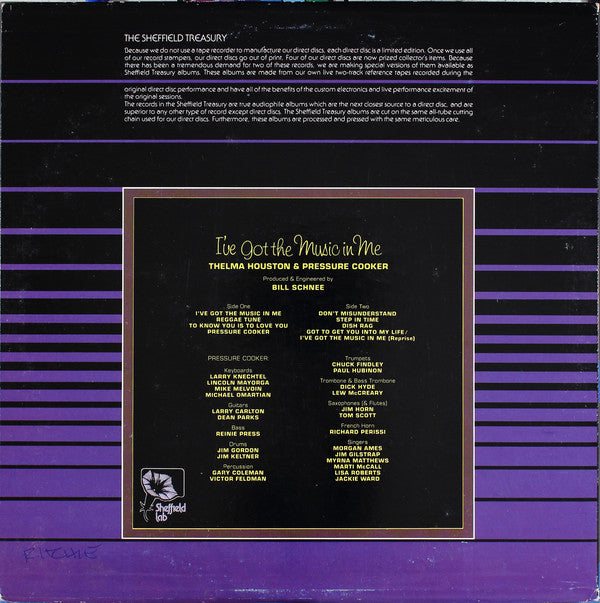 Thelma Houston & Pressure Cooker : I've Got The Music In Me (LP, Album, RE)