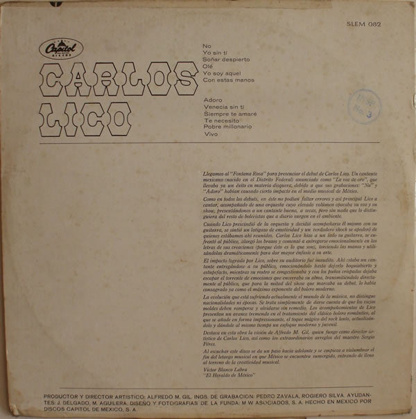 Carlos Lico : No No No No No No (LP, Album)